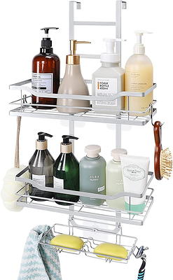 5 Pack Shower Caddy, Bathroom Organizer Shelf with 14 Hooks, No Drilling Rustproof  Shower Rack, Toothbrush Holder, Soap Dishes, Black - Yahoo Shopping