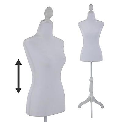 Female Dress Form Mannequin Torso Adjustable Height Mannequin Body with Tripod Stand for Clothing Dress Jewelry Display, Beige