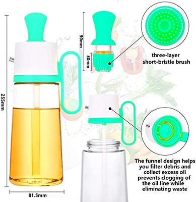 3 in 1 Cooking Glass Large Olive Oil Dispenser Bottle for Kitchen with  Brush Pour Brush Squeeze Oil Silicone Dropper Measuring Oil Dispenser for  Cooking Fry Baking BBQ 