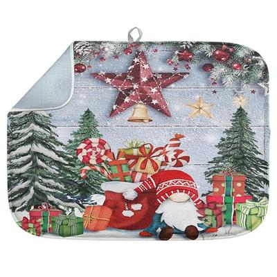 Red Winter Christmas Snowman Snowflake Soft Microfiber Kitchen Towel  Absorbent Clean Dish Cloth Towels Kichen Cleaning Supplies