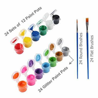 Neliblu Watercolor Paint Sets Bulk Set of 24 with 8 Washable Colors, and Paintbrushes for Kids and Adults - Perfect for