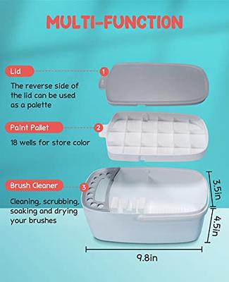 GAMENOTE Paint Brush Cleaner - Paint Brush Holder with Palette and Handle, Paint  Brush Rinser for Acrylic, Watercolor, and Water-Based Paints (White+Grey) -  Yahoo Shopping