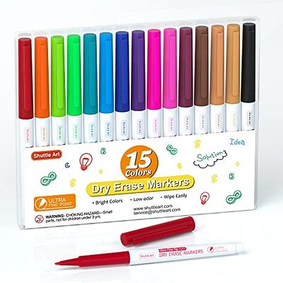 Shuttle Art Dry Erase Markers, 20 Pack 17 Colors Whiteboard Markers,Bundled  with 3 Extra Black,Fine Tip Dry Erase Markers for Kids,Perfect for Writing