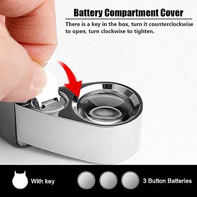 30X Full Metal Jewelry Loop Magnifier,Illuminated Pocket Folding Best  Magnifying Glass Jewelers Eye Loupe with LED Light(LED Currency  Detecting/Jewlers Identifying Type Lupe) 