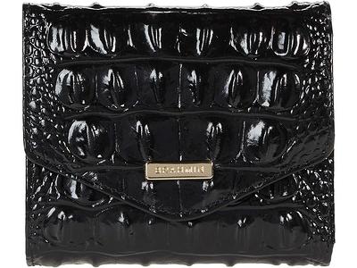 MCM Aren Chain Zip Around Wallet In Maxi Patent Leather in Black