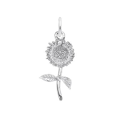 Sterling Silver Daisy Charm - Flower Charm - Small