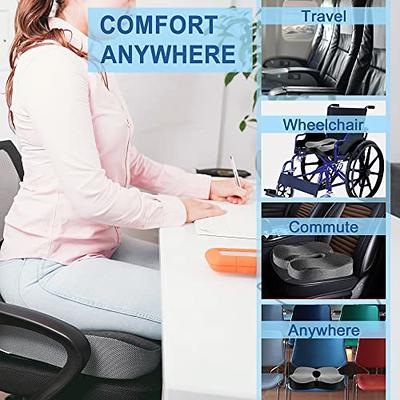 Seat Cushion for Office Chair - 100% CertiPUR-US Certified Memory Foam -  Pillow for Sitting, Black