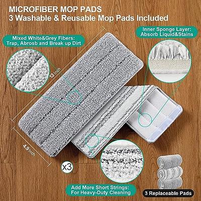 X3 Mop Replacement Microfiber Cleaning Pads, 4 Pack of Reusable Flat Mop Heads