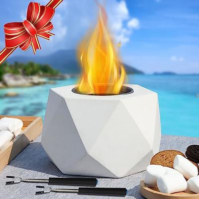 TOLOYE Tabletop Fire Pit, Portable Table Top Fire Pit Bowl Cement