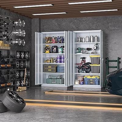 SISESOL Metal Storage Cabinet with Doors and Shelves, 71 Tool Storage  Cabinet- Garage Cabinets and Storage System Kitchen Pantry Storage Cabinet  with