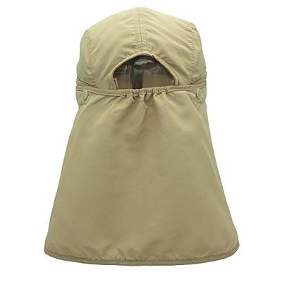 LLmoway Men Outdoor UPF50+ Mesh Sun Cap UV Protection Fishing Hat Safari  Cap with Neck Flap Khaki - Yahoo Shopping