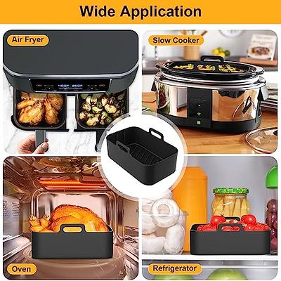 Air Fryer Silicone Pot for Ninja Foodi Dual DZ201, Reusable Silicone Air  Fryer Liner, Rectangle Air Fryer Basket for Ninja 8 QT Air Fryer Basket,Air