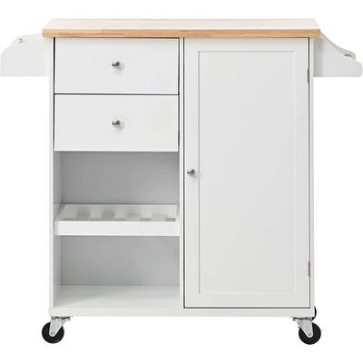 Modern Wood Kitchen Cart, White - Yahoo Shopping