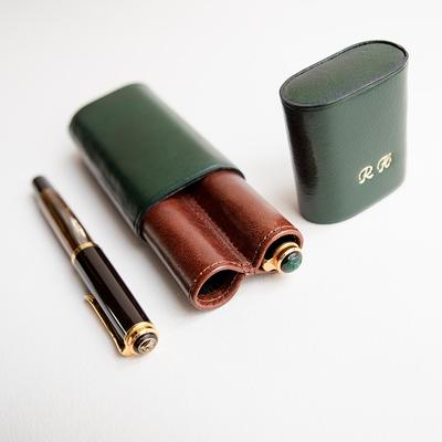 Leather Pen Case for Two Pens Fountain Pen Case for Man 