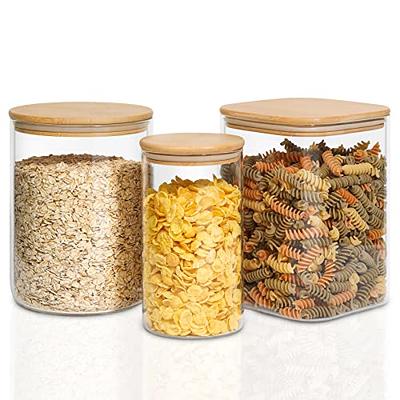 EkkoVla 78oz Glass Jars with Airtight Lids, Set of 3 Large Food