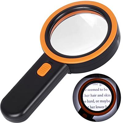 VISION AID 30X Hands-Free Magnifying Glass with 21 LED Lights for Coins  Jewelry Crafts Hobby 40X Loupe Handheld or Desktop Stand Magnifier for  Seniors