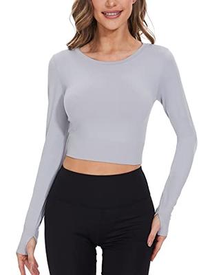 MathCat Long Sleeve Crop Tops for Women, Workout Shirts for Women, Seamless  Workout Tops, Breathable Yoga Athletic Gym Shirts(Small, Light Grey) -  Yahoo Shopping