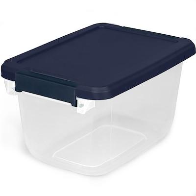 Hefty Home Logic 6.5 Qt. Latch Lid Storage Tote, Clear/White, 8/Pack  (7099-010000044)