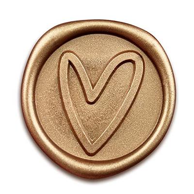 Gold Heart Envelope Seals - 24 Count