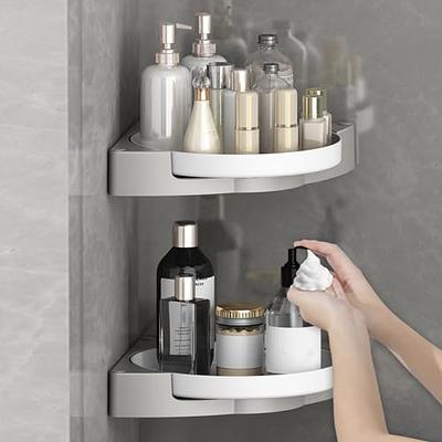 2Pcs Corner Shower Caddy Shelves Wall Mounted Basket Rack Bathroom