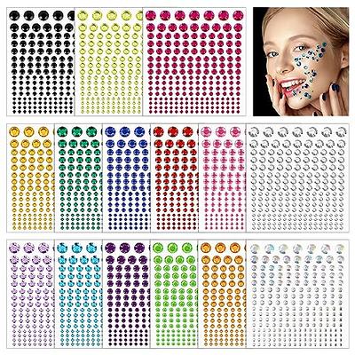 NUOLUX Self-adhesive Acrylic Crystal Rhinestone Jewels Gems Sticker Sheets  Assorted Various Shapes (Sky Blue)