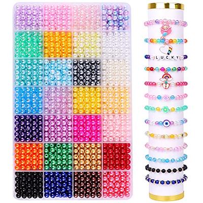 Dowsabel Clay Beads Bracelet Making Kit for Beginner, 5000pcs Heishi Flat Preppy Polymer Clay Beads with Charms Kit for Jewelry Making, DIY Arts and C