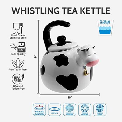 IKASEFU 85 OZ / 2.5 Liter Yellow Teapot Stove Top Whistling Tea Kettle  Stainless Steel Electric Tea Kettle Modern Tea Pots with Wood Pattern  Handle Induction Universal Base for Restaurant Family - Yahoo Shopping