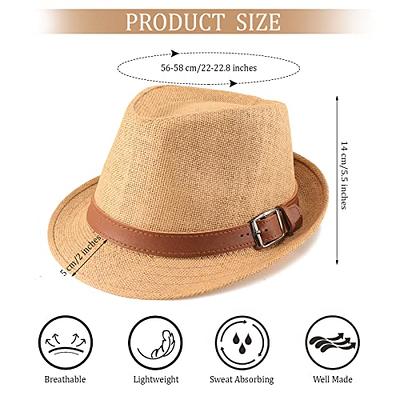 Ultrafun 3 Pack Straw Fedora Hat for Men Women Classic Manhattan