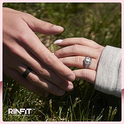 Rinfit Matching Silicone Rings for Couples - Silicone Wedding Bands Sets  for Him and Her - His and Hers Ring Sets - Oval - Silver & Two Tone -  Black/Silver - Women 8 & Men 8 - Yahoo Shopping