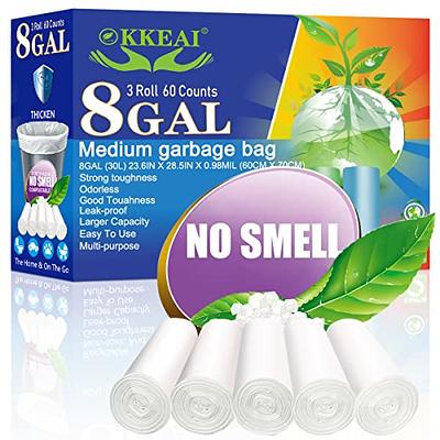 13-15 Gallon Biodegradable / Compostable Garbage Bags Recycling Unscented  Tall Kitchen Trash Bags for Kitchen, Yard, Lawn,Office(75 Counts, White)