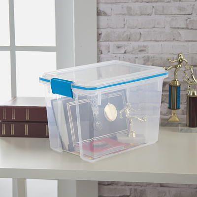 Sterilite 58 Qt. Storage Box Plastic, Blue Ash 