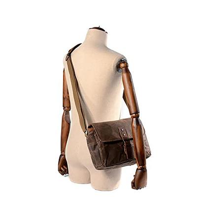 Men's Casual Waterproof Canvas Leather Handbag