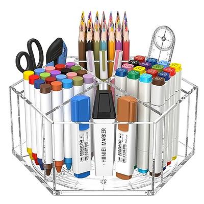 LETURE Desk Organizer, 360-Degree Rotating Pen Pencil Holder, 5