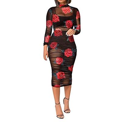  Salimdy Women's Plus Size 2 Piece Outfits Puff Sleeve