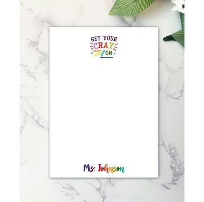 Teacher Personalized Notepad, Custom Teacher Pad, Teacher Appreciation,  Writing Pad, Gift for Teacher, Teacher Gift, Color Pencil Notepad 