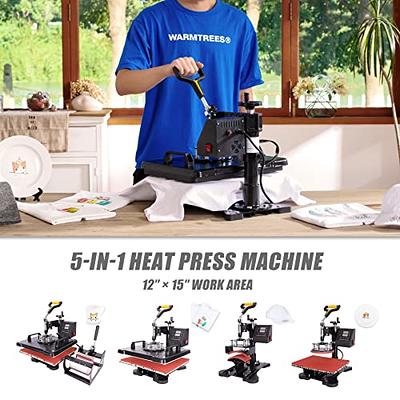 12x15 1250W Heat Press Machine Professional T Shirt Press for Shirts Pads  More 