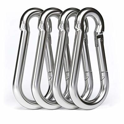 STARVAST 15 Pack Stainless Steel 1/4 in Spring Snap Hooks M6 x 2-3/8 inch  Key Carabiner Clip Heavy Duty Non Locking Carabiner Keychain Quick Links  Hammocks Hooks for Camping Hiking Swing Pet