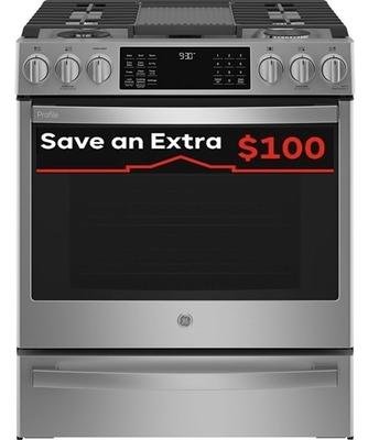 GE 30 in. 5.6 cu. ft. Smart Air Fry Convection Oven Slide-In Gas