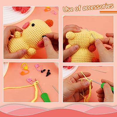 JNENERY Crochet Kit for Beginners, DIY Crochet Animal Kit, Cute Animal Kit  for Kids Dinosaur Starter Pack with Yarn Balls, Crochet Hooks, Knitting  Stitch Markers, Needles, Instructions for Beginners - Yahoo Shopping