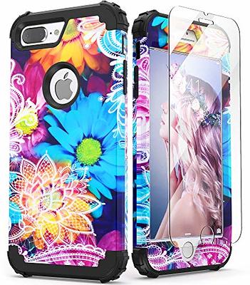 MILPROX iPhone 8 Plus Case, iPhone 7 Plus Glitter Sparkly Pretty Cute  Premium 3 Layer Hybrid Anti-Slick/Protective/Soft Slim Thin Case for  Girls/Women