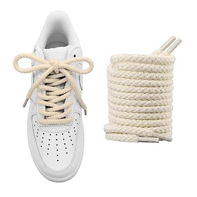 Premium Air Force 1 Flat Cotton Shoe Laces Replacement + AF1 Metal Tag  Dubrae (White,54,Silver) - Yahoo Shopping