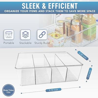 UNIKON 6 PCS Fridge Storage Bins Refrigerator Organization, Stackable  Plastic Drawers Organizer Organizers for (White Handle, 3 And Cubes)