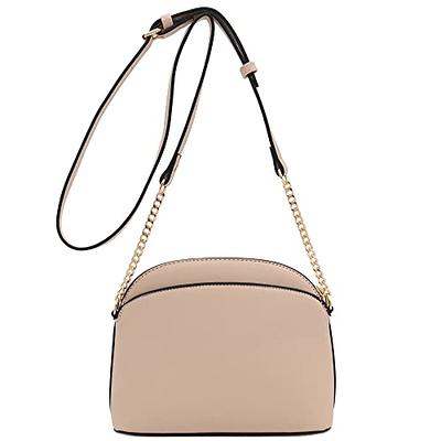 FashionPuzzle Saffiano Small Dome Crossbody bag with Chain Strap