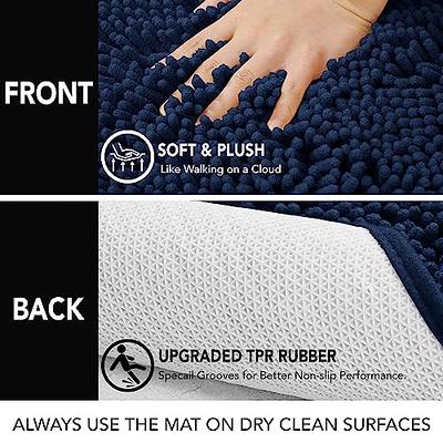 MontVoo Absorbent Non Slip Bath Rug - Quick Dry Rubber Bathroom Mat Under  Door - Washable Shower Floor Mats in Front of Bathtub, Sink