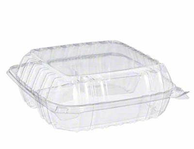 8 x 8 x 3 Clear Hinged Plastic Clamshell - Take out Containers