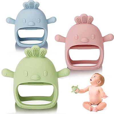 3 Pack Baby Teether Teething Toys for Babies 0-6 Months Baby Teething Toy  Silicone Anti Dropping Infant Hand Teether Pacifiers Wrist Hand Chew Toys