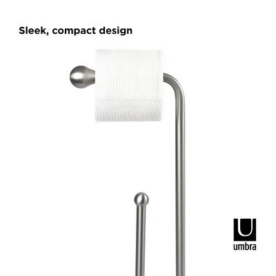 Better Homes & Gardens Free-Standing Toilet Paper Roll Holder, Satin Nickel  Finish