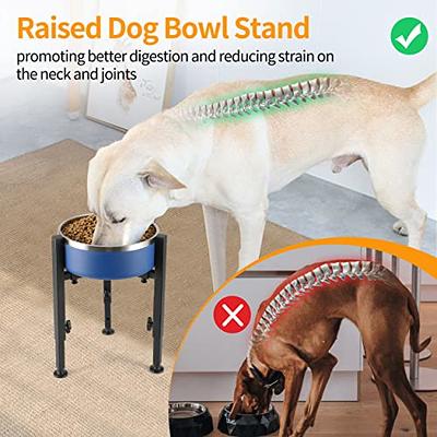 X-ZONE PET Elevated Dog Bowls for Cats and Dogs, Adjustable Bamboo Raised  Dog Bowls for Small Dog, Food and Water Set Stand Feeder with 2 Stainless