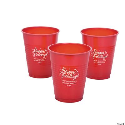40 Pc Personalized Happy Holidays Solid Color Plastic Cups 5 16 oz - Yahoo  Shopping