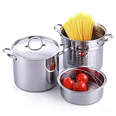 6 Quart Stainless Steel Stock Pot with Strainer Glass Lid,6 Qt Soup Pot  Multi